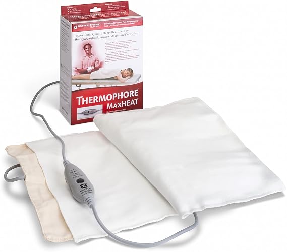 Thermophore MaxHEAT Automatic Moist Heating Pack Model 155 Large 14" x 27" XL Heating Pad, Deep Heat Therapy for Muscle, Back & Joint Pain Relief, Electric, Heavy Weighted Fleece Design