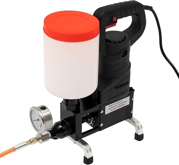 110V 1100W Grouting Machine with High Pressure Pipe, 7111.67psi Multi-functional High Pressure Grouting Machine, 79.37lbs/h Grouting Injection Pump for Repairing of Concrete Cracks