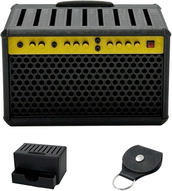 Large Capacity Amp Guitar Pick Holder with Drawer - 3D Printed Pick Box,Guitar Pick Display Stand,Storage Set with Paddle Carrying Clip