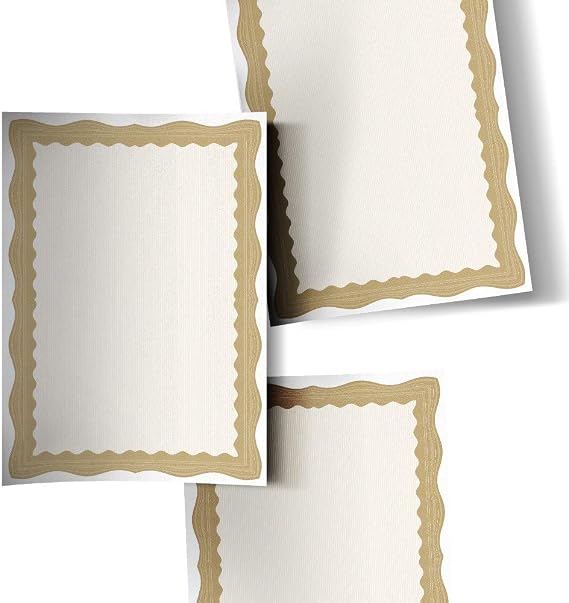 Computer Craft A4 Certificate Papers with Foil Seals, 90gsm, Bronze Wave [Pack of 60]