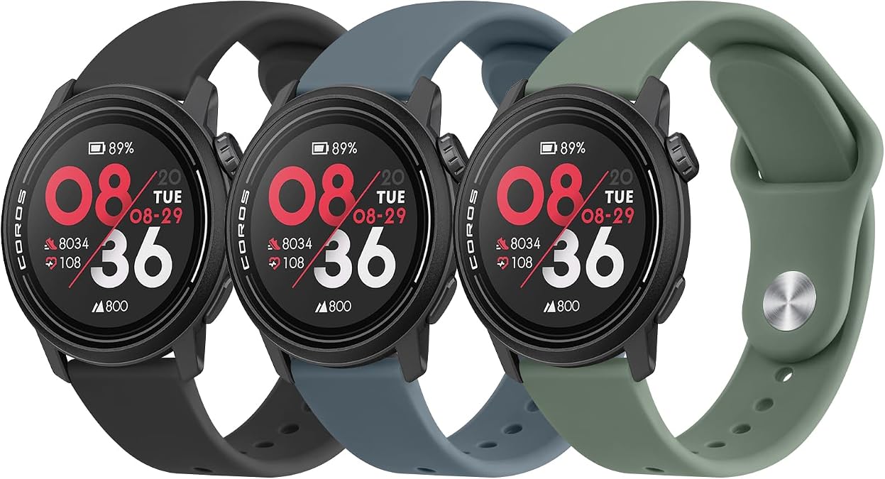 Meliya Bands for Coros Pace 3 /Pace 4/Apex 2 Pro/Apex Pro/Apex 46mm Smart Watch Bands, 22mm Soft Silicone Sport Strap Replacement Band for Coros Pace 4/3 Watch