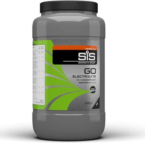 Science In Sport GO Electrolyte Powder Energy Drinks, High Carbohydrates and Sodium, Orange Flavour, 12 Servings Per 500 g