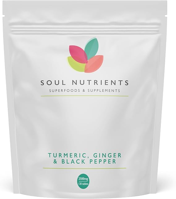 Turmeric Tablets 2500mg with Black Pepper & Ginger | 120 High Strength Curcumin Supplements | Turmeric and Black Pepper Tablets (Not Turmeric Capsules or Powder) | Vegan and Gluten Free | UK Made