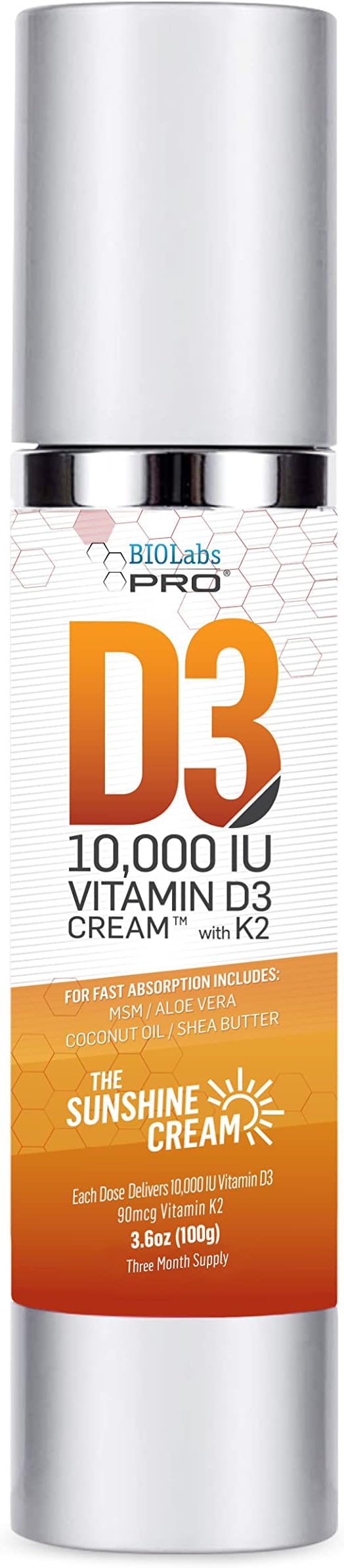 All Natural Vitamin D3 10000IU Vitamin D Cream Maximum Strength Vitamin K2 | Fight Vitamin D Deficiency Naturally, with & Olive Leaf Extract, Three Month Supply, Safe & Effective (10,000IU, 3.6oz)