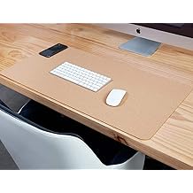 Natural Cork Desk Pad Eco-Friendly Soft Desk Mat, Waterproof Desk Table Protector, Smooth Surface Large Mouse Pad, Non-Slip Writing Pad for Office/Home,80x40cm