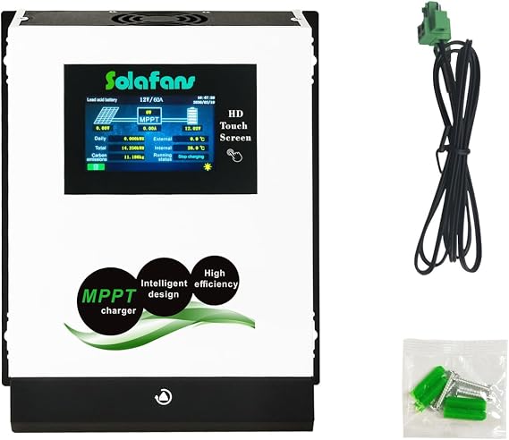 48V 60A Touch Screen MPPT Solar Controller | 12V/24V/36V/48V PV 3300W DC150V Multi-language with Lithium Battery Reactivation