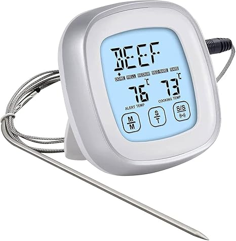 Digital Meat Thermometer for Cooking Oven BBQ Grill Kitchen Food with Probes and Timer