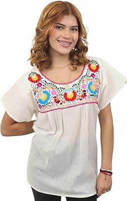 Mexican Blouse | Handcrafted Floral Design | Soft Cotton | Loose Fit Puebla Style