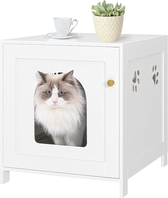 Hzuaneri Cat Litter Box Enclosure, 21" Hidden Litter Box Furniture