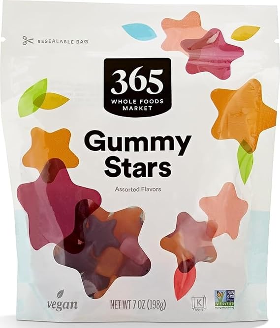 365 by Whole Foods Market, Assorted Flavor Gummy Stars, 7 Ounce