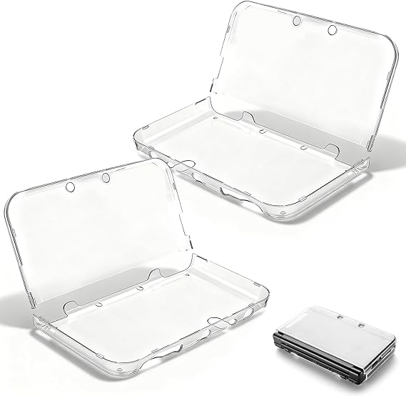 New 3DS XL Case, 2 PCS 3DS Shell Ultra Clear Crystal Transparent Hard Shell Protective Case Cover Skin for New 2015 Nintendo 3DS XL LL (Modified