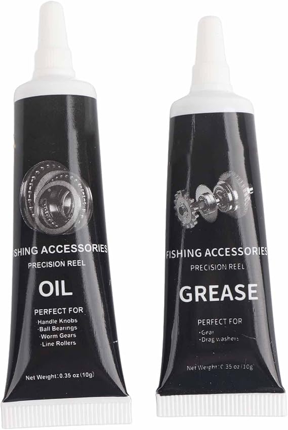 Fishing Reel Lubrication Kit, Maintenance Oil & Grease Set, Suitable for Spinning and Low - Profile Reels (Black)