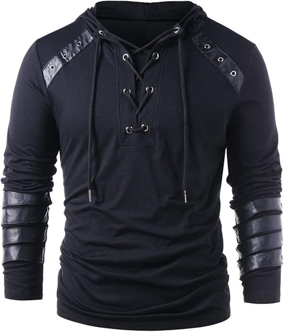 Hoodies for Men Fall Fashion Drawstring Court Style Shirts Sweatshirts Casual Long Sleeve Pullover Hoodies 2023