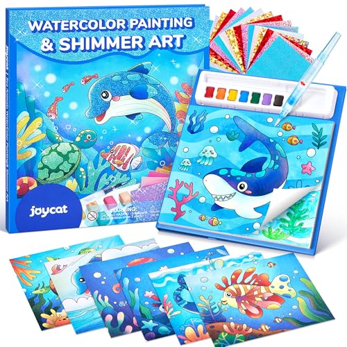 JoyCat Paint with Water Coloring Books, Art & Craft Activity, No Mess Art for Kids Ages 4-8, Craft Kits & Supplies, DIY Creative Activity, Gifts for Girls & Boys Sea Animals