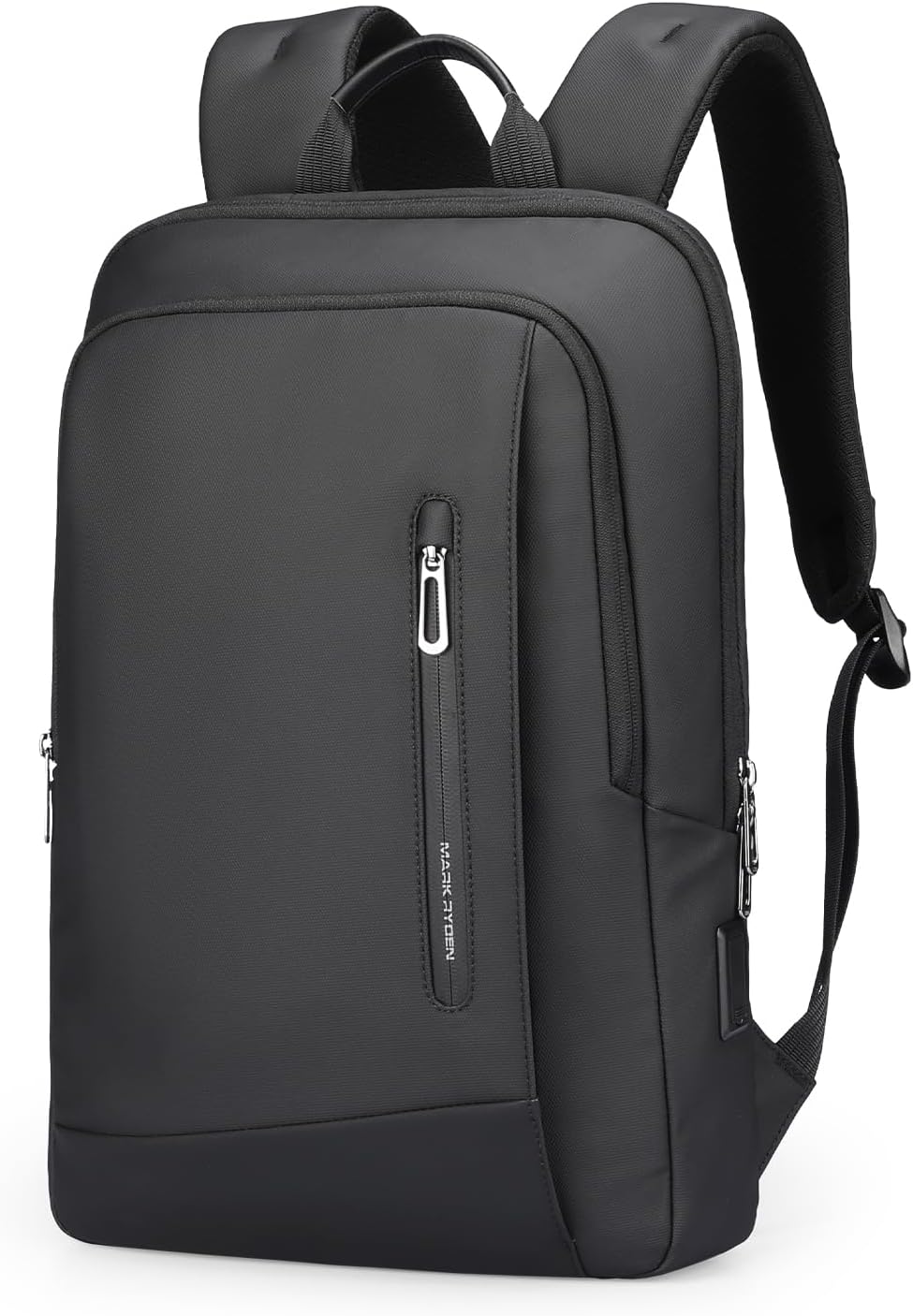 Mark Ryden City Backpack Men's Multiple Pocket Lightweight Backpack with USB-C Backpack Men Work Commuting Laptop Backpack with 15.6 Inch Computer Compartment - Black