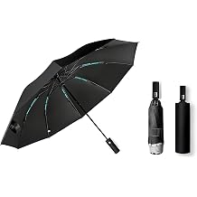 ZEPHAGUARD 10-Rib Compact Reverse Auto Open/Close Umbrella, High Windproof, Sturdy Fiberglass Frame & Durable Premium Handle, Ideal for Car & Backpack Use