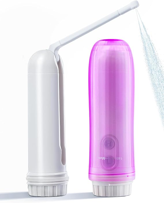 Portable Electric Bidet Sprayer - Handheld Travel Bidet with 2 Pressure Modes - Waterproof Foldable Pocket-Sized & Cordless for Bathroom Ultimate Personal Hygiene Cleaning at Home and Camping
