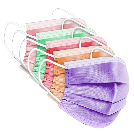 SUNCOO Kid Face Mask, Pack of 100, 3-Ply Protective PPE Disposable Mask Cover Set For Children, Back to School Supplies