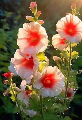 Hollyhock Mix 50 Seeds Flowers Planting for Outdoor Indoor