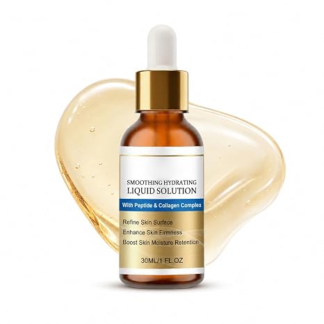Deep Collagen Serum Peptide Serum Face Lift Serum with Ghk-Cu Peptides & Collagen Moisture & Firming Reduces Fine Lines Smoothing Hydrating Liquid Solution for All Skin Types