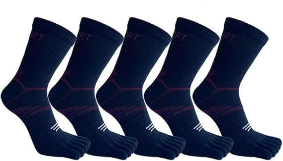 Finger Socks Tabi Socks Toe Alignment Hiking Men Flip Flop for Fitness(5 Pairs black)