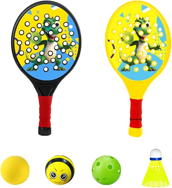2Pcs Kids Padel Rackets Rackets Ergonomic Anti Slip Handle Practical Sweat