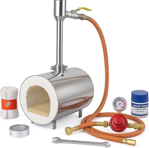 Propane Gas Forge Single Burner, Portable Blacksmithing Forge Kit for Knife