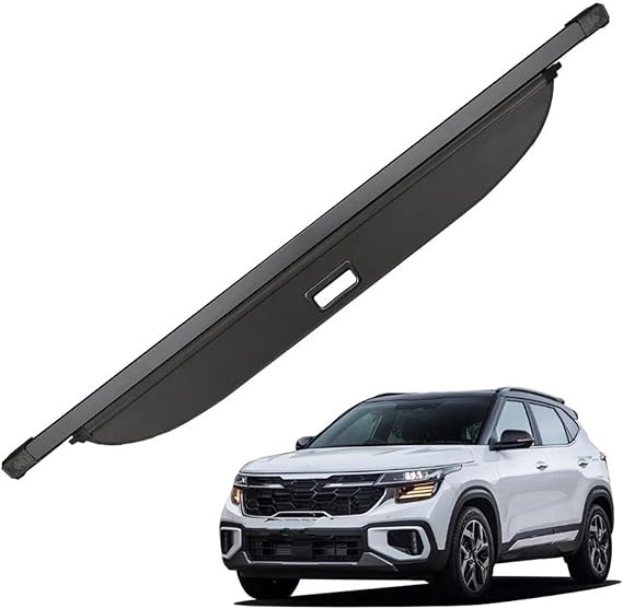 Parcel Shelf For Kia For Seltos 2024 Auto Accessories Retractable Trunk Cargo Cover Parcel Rack Anti-Peeping Shield Privacy Rear Trunk Parcel(Leather)