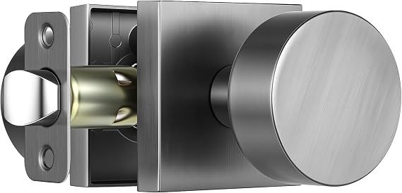 Leydebong 1 Pack Passage Door Knobs, No Lock No Key Closet Door Handle, Stone Grey Modern Door Knob for Passage/Hallway