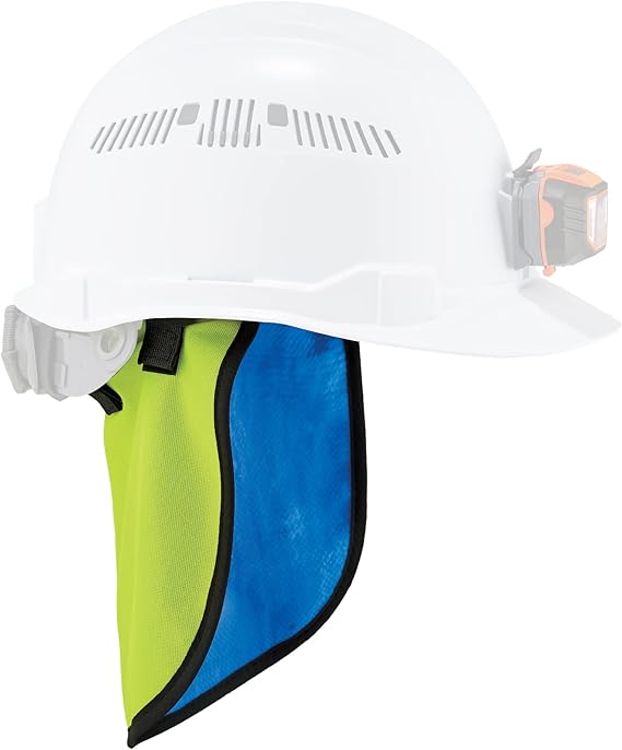 Ergodyne Chill-Its 6670CT Evaporative Cooling Hard Hat Neck Shade,Lime