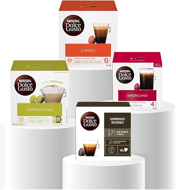 Dolce Gusto Capsule Coffee Set 64 Capsules, 16 x 4 Packs