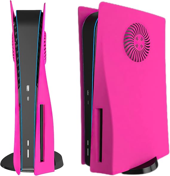 フェイスプレートカバーシェル 冷却ベント付き PS5 Disc Edition コンソールフェイスプレート、Playstation 5 アクセサリー交換用保護パネル Nova Pink