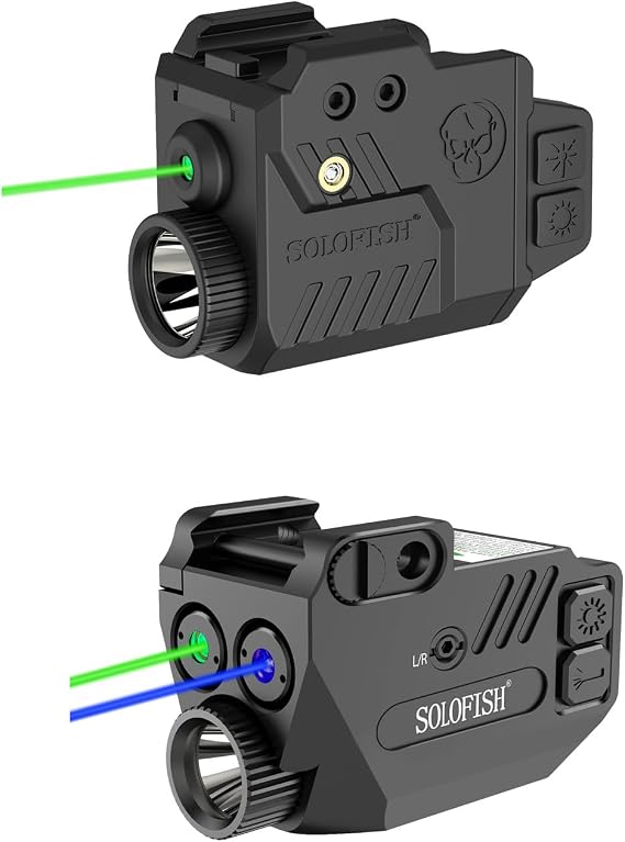 800lm Flashlight Green Combo, Bundle with 500lm Light Blue Combo, Rechargeable