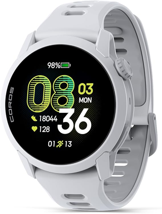 COROS PACE 4 Ultralight Sport GPS Watch for Run- White Silicone, Standard | 1.2" AMOLED Touchscreen,19 days of daily use, Voice Control, Advanced Training Tools, Accurate GPS, Heart Rate Monitor