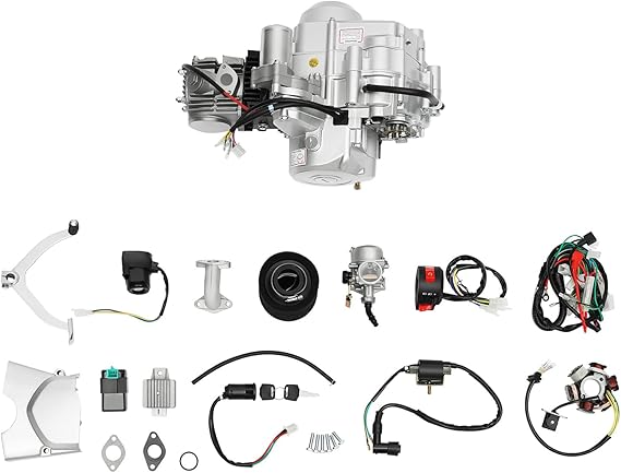 125cc Engine Motor Kit, 4 Stroke Gas Engine Motor Single-Cylinder Engine Air Cooling, Go Kart Engine for Quad, Dirt Bike, ATV, Pit Bike