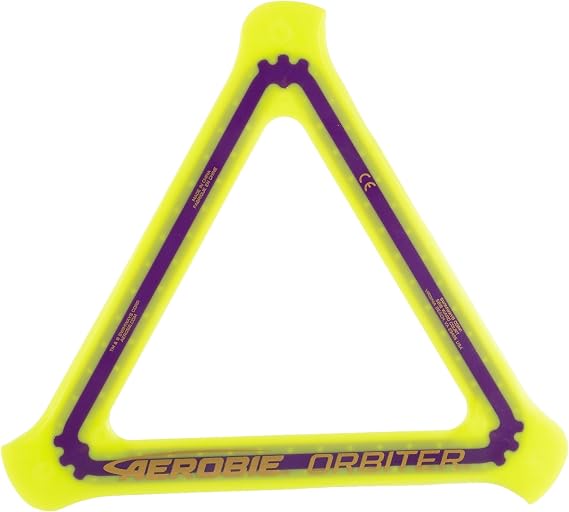 Aerobie Yellow Boomerang, Ages 5+, Up to 90 Feet Flight, Triangle Shape, Soft Edges, Indoor & Outdoor Play