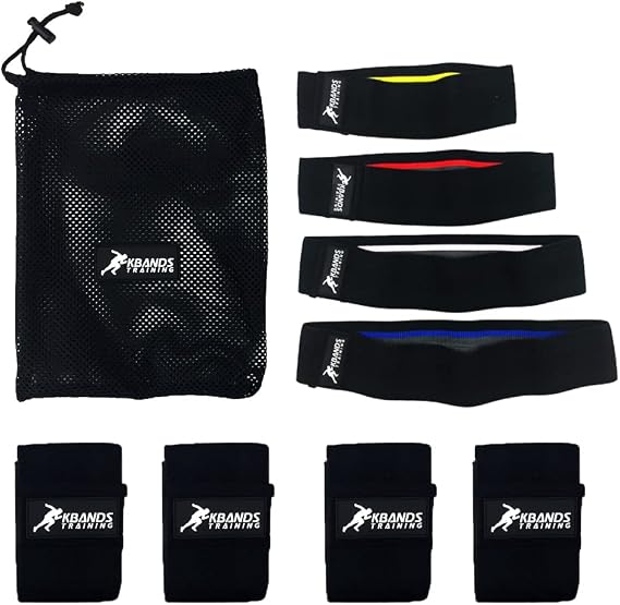 Kbands Hip Bands Resistance Kit | Non-Slip Fabric Glute-Bands | Fitness Training Physical Therapy | Infinity Series - 4 Resistance Levels + Free Carry Bag
