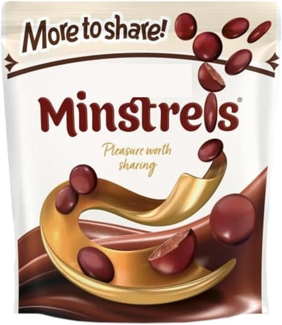 Minstrels More to Share Pouch 195g - the Perfect Excuse to Share Delicious Chocolate, Encased in a Chocolate Shell