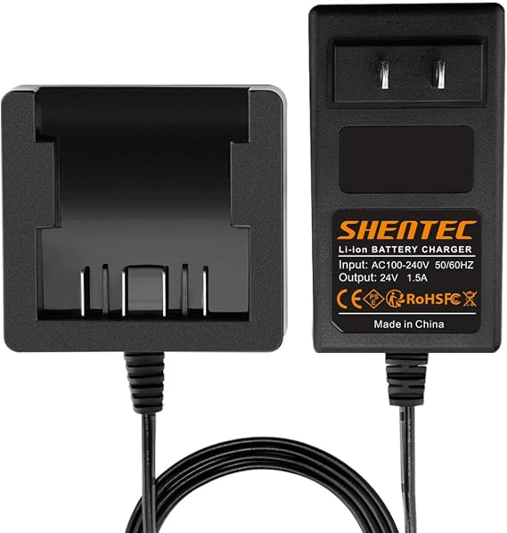 Shentec 24V Li-ion Battery Charger Compatible with Greenworks 29842 | 29852 29322 BAG708 BAG711 G-24 24V