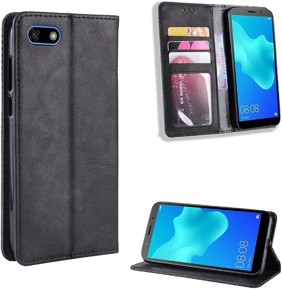 Jielangxin Keji Case for Huawei Honor 7S Case Cover,Case for Huawei Honor 7S DUA-LX1 DUA-L21 DUA-LX2 DUA-L22 / Enjoy 8e Youth DRA-AL00 DRA-TL00 Case PU Leather flip Cover Black