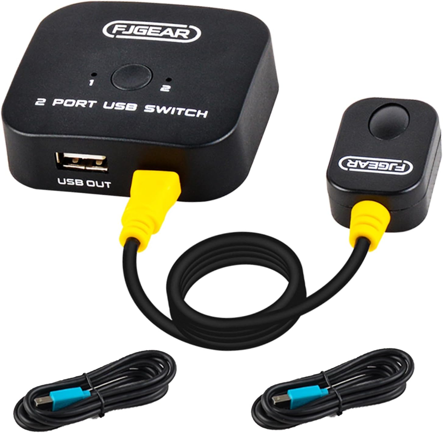 USB KVM Switch Adapter Controller,2 Computers Sharing Printer,Without Drivers,Come with Desktop Controller and 2 Pack USB Printer Cables