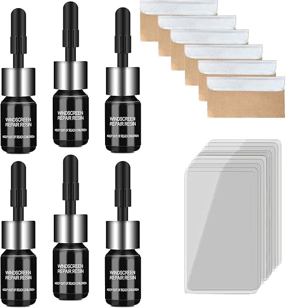 Nano Glass Repair Fluid - Magic Glass Nano Repair - Windshield Repair Kit - Glass Nano Repair Solution - Automotive Glass Repair Kit for Chips, Cracks (6 Packs)