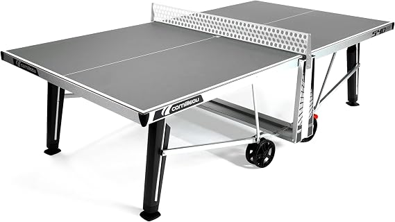 Cornilleau - Pro 540M Outdoor Ping Pong/Table Tennis Table - Mobile and Durable - 7mm Laminated Tabletops - inviolable Net - Weather-Resistant - Steel Frame - Foldable and Easy to Move