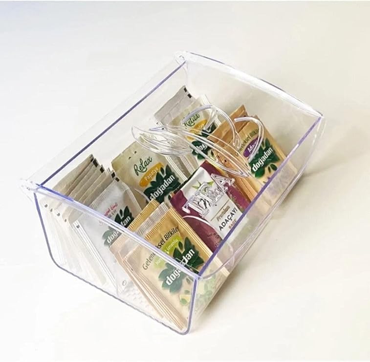 Ladies Deco Şeffaf Kapaklı 6 Bölmeli Çay/Bitki Çayı Kutusu
