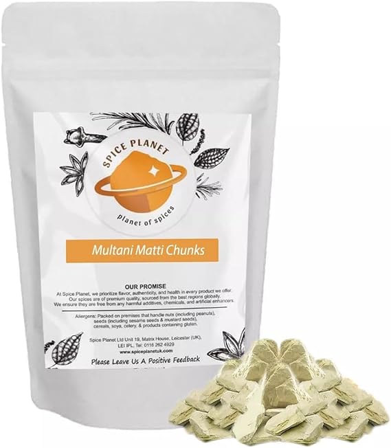 Multani Mitthi Multani Mitti Fuller Earth Facial Clay Whole Chunks by Spice Planet® (50 Grams)