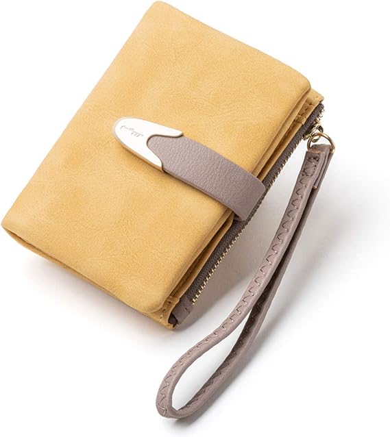 Wallets for Women RFID Small Compact Bifold Short Wallet, Ladies Wristlet Zipper Coin Purse