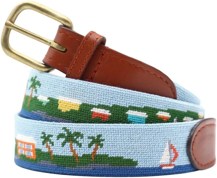 Island Time Needlepoint Belt by Smathers & Branson