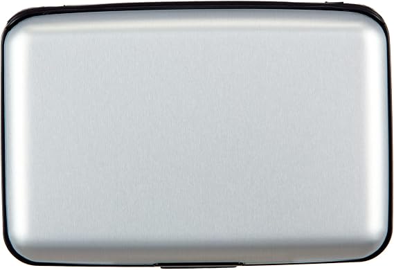 Credit Card Holder, RFID Blocking Metal Card Wallet for Women Men Slim ID Card Holders Protector Aluminum Business Hard Case (Silver)