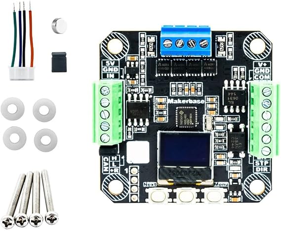 Closed Loop Stepper Motor Driver for NEMA17, RS485 and CAN Bus Multi-Protocol Controller for CNC Machines and 3D Printers with FOC Control