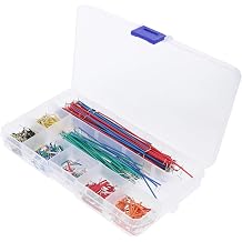 Breadboard Pre-cut 14 with with Pe Kit 560pcs Different Wire Jumper Lengths and Bent Wires Insulation Convenient Storage Box Random Color for Electronics
